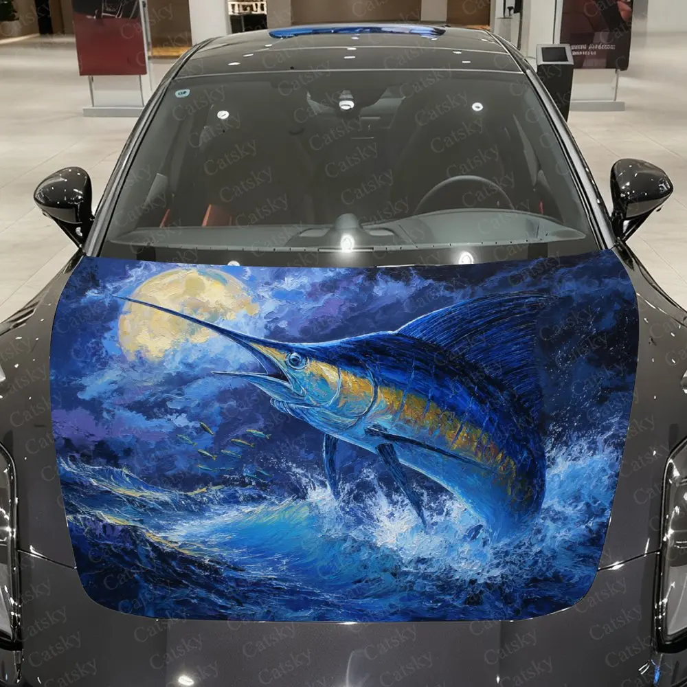 Sailfish Leaping Out Of The Sea Car Hood Wrap - Waterproof PVC Self-Adhesive Decal, Scratch-Resistant, Durable Car Hood Cover
Sailfish Leaping Out Of The Sea Car Hood Wrap - Waterproof PVC Self-Adhesive Decal, Scratch-Resistant, Durable Car Hood Cover