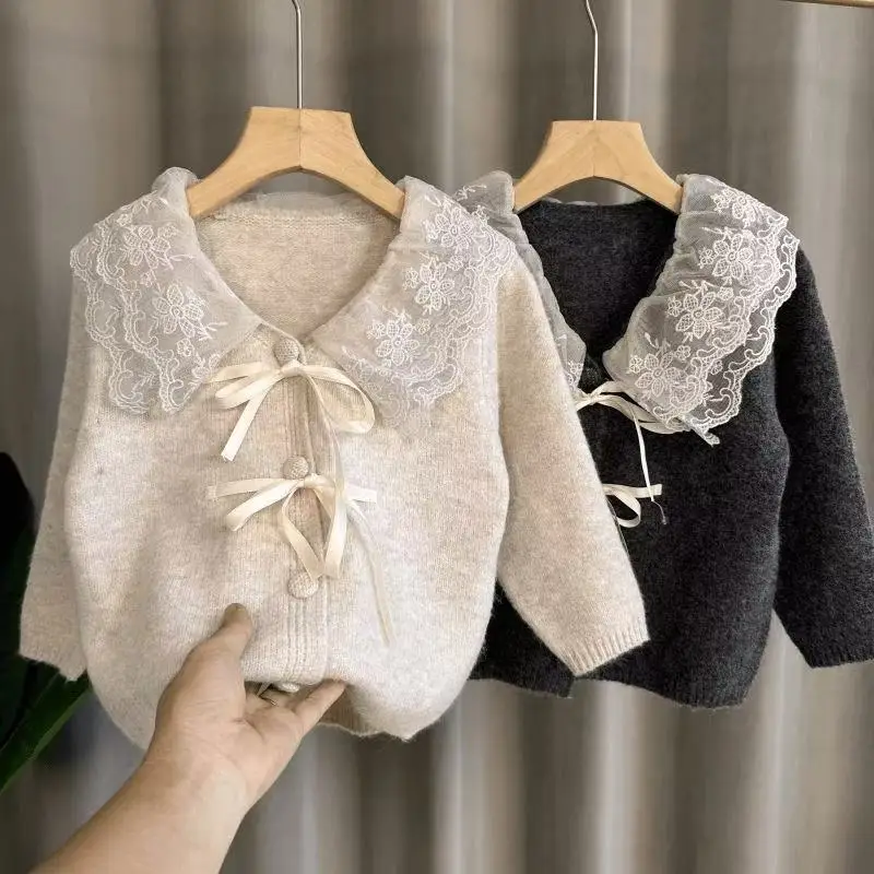Kids Clothing Girls' Sweater Autumn/Winter Children's 10% Wool Knitted Sweater Cardigan Knitted Sweater Lace Collar Coat
Kids Clothing Girls' Sweater Autumn/Winter Children's 10% Wool Knitted Sweater Cardigan Knitted Sweater Lace Collar Coat