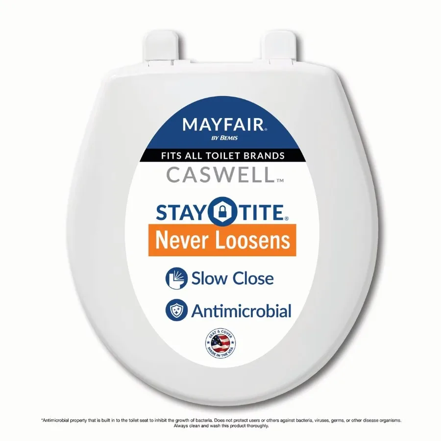 Caswell™ Slow Close Round Plastic Toilet Seat in White Never Loosens
Caswell™ Slow Close Round Plastic Toilet Seat in White Never Loosens
