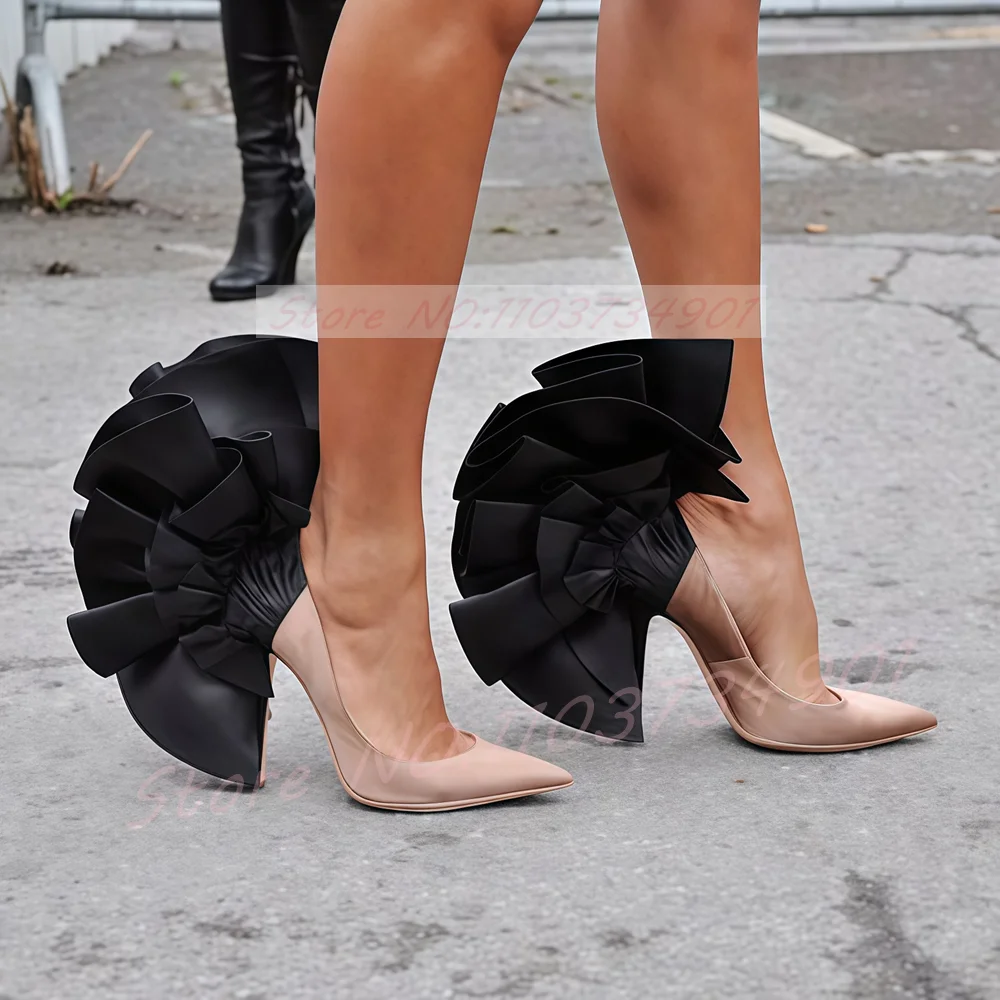 Ruffled Wing Pointed Toe Pumps Women Chic Flower Satin Pumps Sexy Trendy Runway Party High Heels Big Size
Ruffled Wing Pointed Toe Pumps Women Chic Flower Satin Pumps Sexy Trendy Runway Party High Heels Big Size