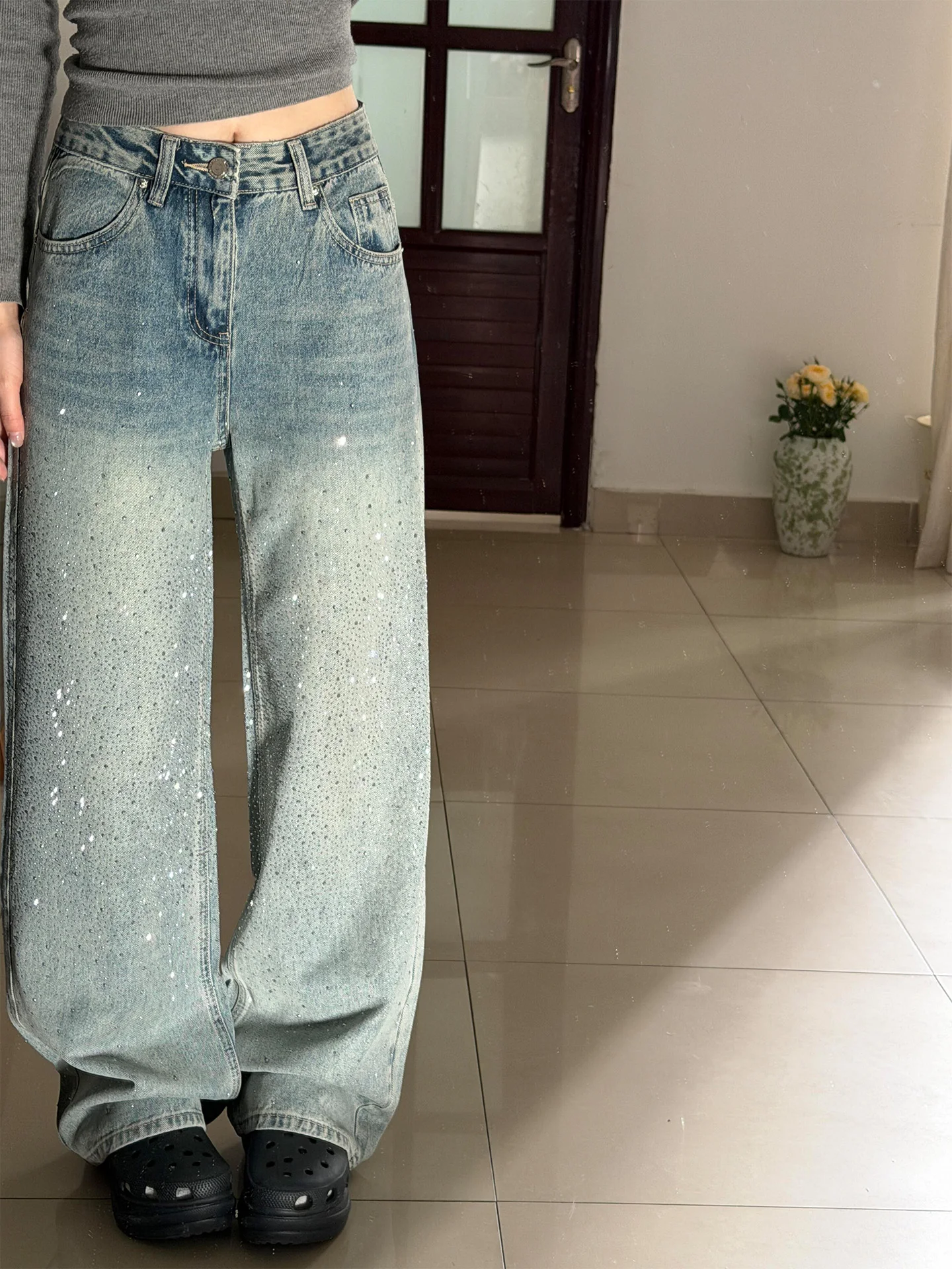 Womens High Waist Wide Leg Jeans American Style Washed Blue Denim Slimming Straight Cut Trousers Spring Summer New Arrivals
Womens High Waist Wide Leg Jeans American Style Washed Blue Denim Slimming Straight Cut Trousers Spring Summer New Arrivals
