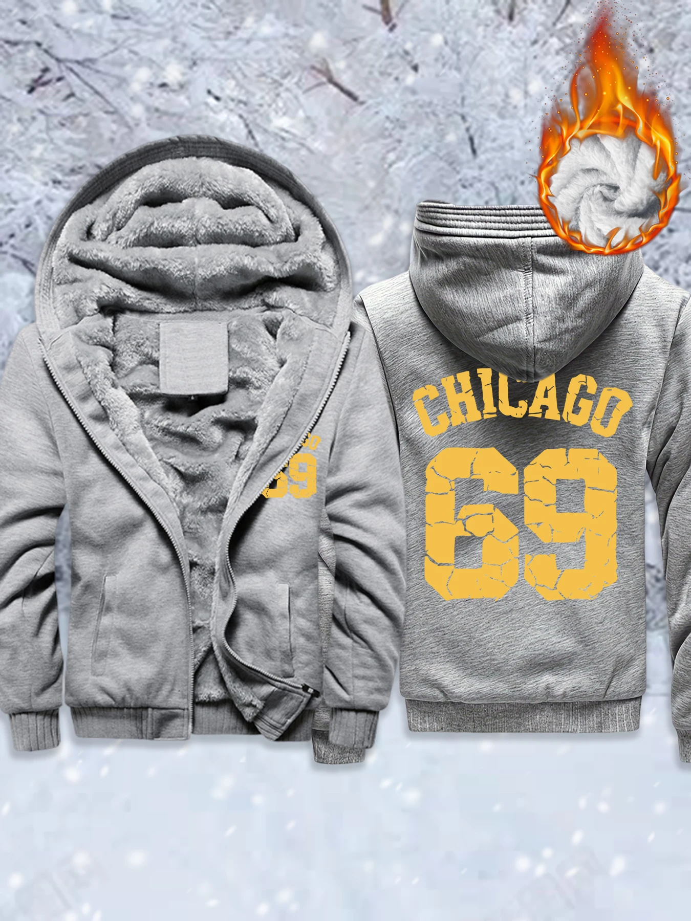 Chicago Number 69 Creative Pattern Male Fleece Winter Jackets Basics Zip-Up Hoodie Thicken Warm Veste Soft Comfy Streetwear
Chicago Number 69 Creative Pattern Male Fleece Winter Jackets Basics Zip-Up Hoodie Thicken Warm Veste Soft Comfy Streetwear