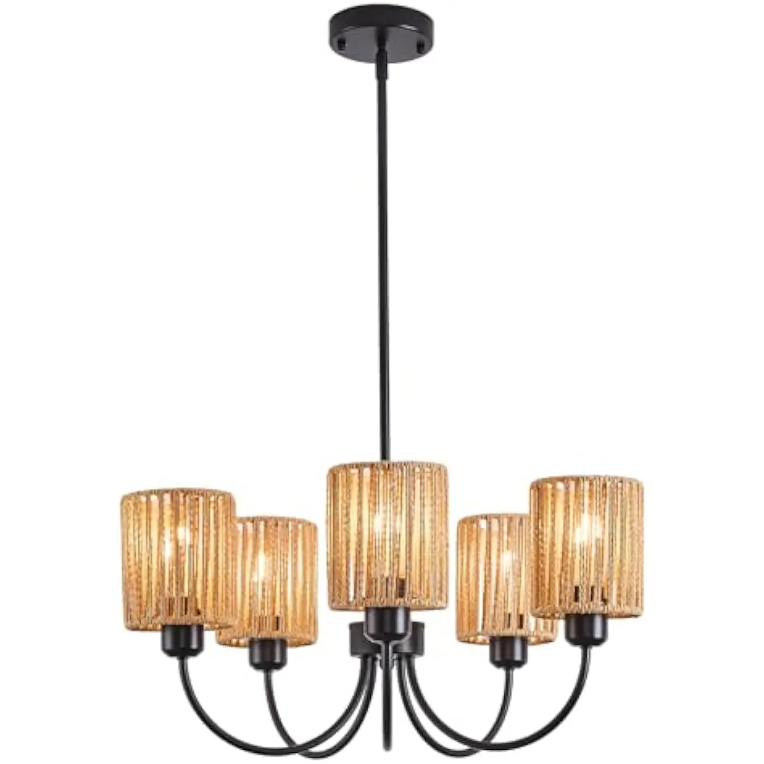 Black Farmhouse Chandelier Rattan Hand Woven Rustic Pendant Light Metal 5 Lights Dining Room Light Fixture for Kitchen Island F
Black Farmhouse Chandelier Rattan Hand Woven Rustic Pendant Light Metal 5 Lights Dining Room Light Fixture for Kitchen Island F