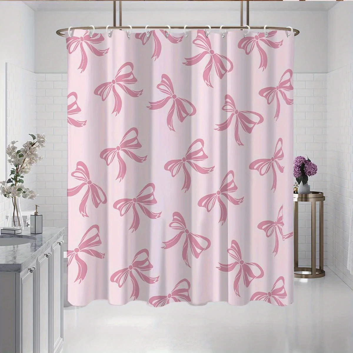 1шт Розовая занавеска для душа с бантиком - полиэфирная ткань, которую можно стирать в машине, подходит для декора ванной комнаты.
1шт Розовая занавеска для душа с бантиком - полиэфирная ткань, которую можно стирать в машине, подходит для декора ванной комнаты.