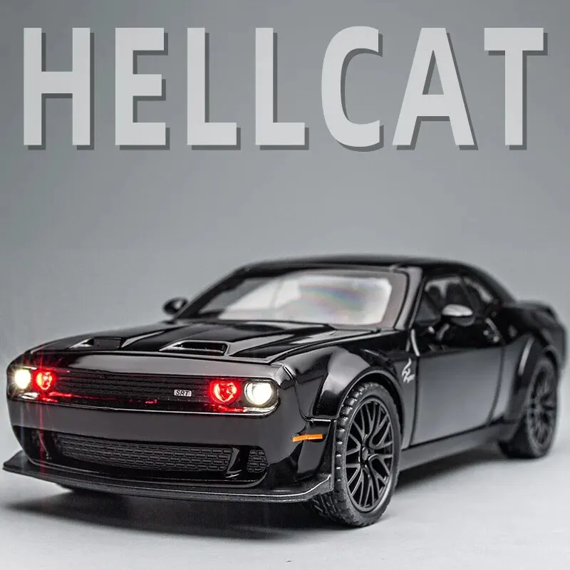 Игрушечная машинка Dodge Challenger Hellcat в масштабе 1:32, литая металлическая модель с функцией отката, со звуком и светом
Игрушечная машинка Dodge Challenger Hellcat в масштабе 1:32, литая металлическая модель с функцией отката, со звуком и светом