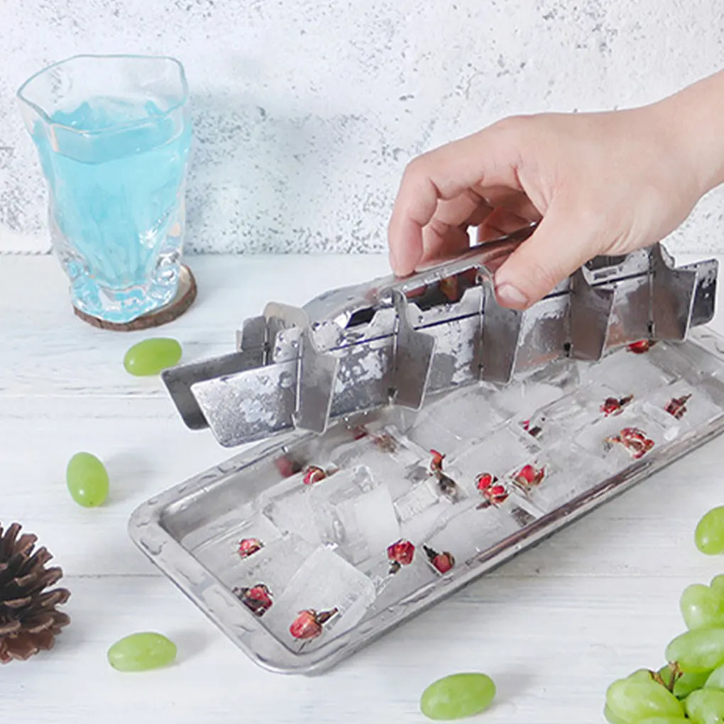 Лоток для кубиков льда из нержавеющей стали, машина для изготовления кубиков льда из нержавеющей стали, морозильная камера, квадратная форма для кубиков льда, инструмент для охлаждения молока и напитков
Лоток для кубиков льда из нержавеющей стали, машина для изготовления кубиков льда из нержавеющей стали, морозильная камера, квадратная форма для кубиков льда, инструмент для охлаждения молока и напитков