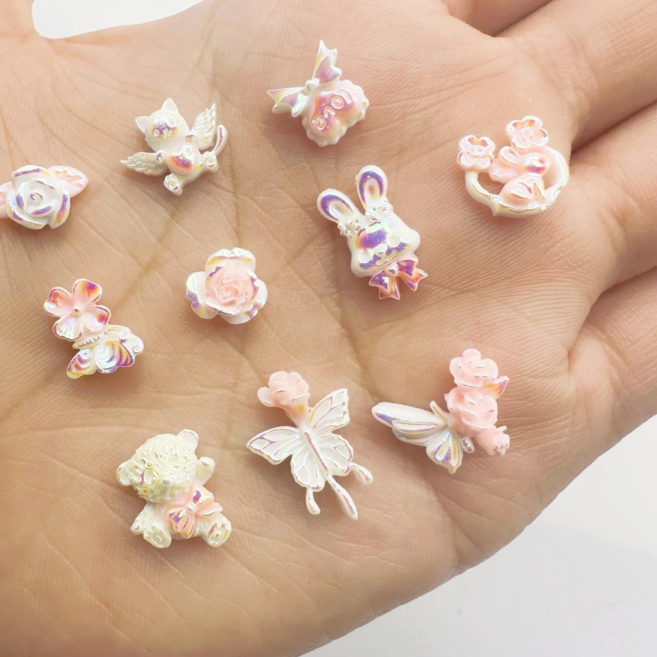20pcs Kawaii Nail Art Decoration Resin Cartoon Bear Flower Butterfly Charms For Nails DIY 3D Dream Elves Series Nail Accessories
20pcs Kawaii Nail Art Decoration Resin Cartoon Bear Flower Butterfly Charms For Nails DIY 3D Dream Elves Series Nail Accessories