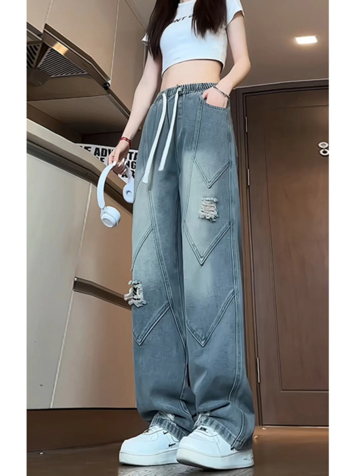 Ripped Wide Leg Men's Jeans Casual Patchwork Loose Straight American High Street Sle Durable Stretchable Summer Jeans
Ripped Wide Leg Men's Jeans Casual Patchwork Loose Straight American High Street Sle Durable Stretchable Summer Jeans