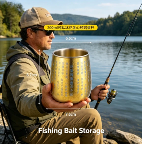 200Ml Pure Titanium Tea Cup, Double Wall Insulated Heart Sutra Egg Cup For Fishing Camping Bait Tool
200Ml Pure Titanium Tea Cup, Double Wall Insulated Heart Sutra Egg Cup For Fishing Camping Bait Tool
