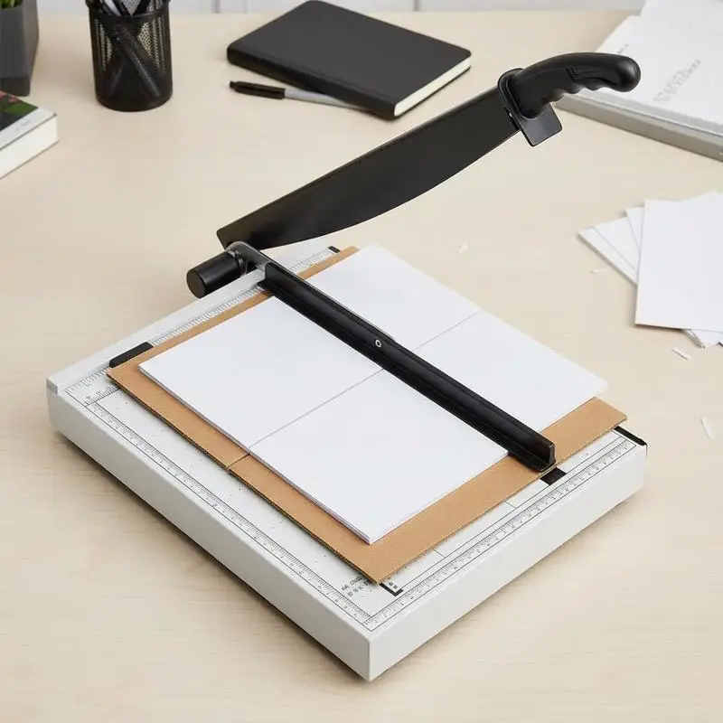 Paper Cutter, Guillotine Trimmer, 15" Cut Length, 16 Sheets Capacity, Heavy Duty Guillotine Paper Cutter with Guard Rail/Blade Lock for Cardstock/Cardboard, Paper Trimmer for Home Office School
Paper Cutter, Guillotine Trimmer, 15" Cut Length, 16 Sheets Capacity, Heavy Duty Guillotine Paper Cutter with Guard Rail/Blade Lock for Cardstock/Cardboard, Paper Trimmer for Home Office School