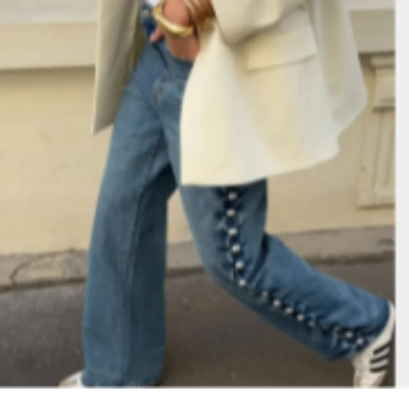 Vintage Rivet Decoration Denimfor Women Pant Punk Washing Straight Wide Leg Long High Waist Jeans 2025 New Y2k Loose Trousers
Vintage Rivet Decoration Denimfor Women Pant Punk Washing Straight Wide Leg Long High Waist Jeans 2025 New Y2k Loose Trousers