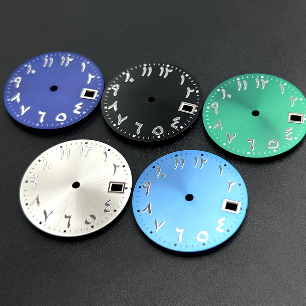 28.5MM Arabic Watch Dial for NH35/NH36/4R/7S Movement Watch Surface Dial Accessories Black Green Blue White Color Watches Face
28.5MM Arabic Watch Dial for NH35/NH36/4R/7S Movement Watch Surface Dial Accessories Black Green Blue White Color Watches Face