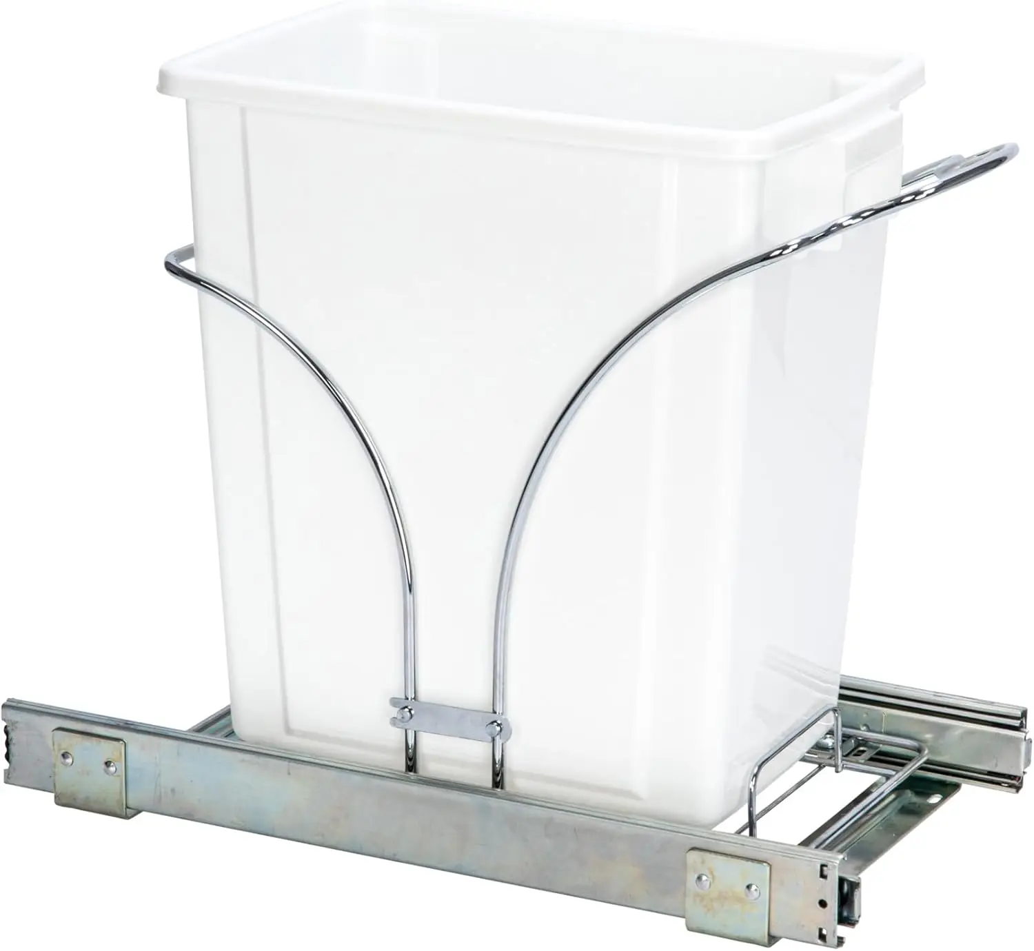 Under Cabinet Pull-Out Trash Can, 5 Gallon Chrome Steel Slide-Out Garbage Bin for Kitchen & Bathroom
Under Cabinet Pull-Out Trash Can, 5 Gallon Chrome Steel Slide-Out Garbage Bin for Kitchen & Bathroom