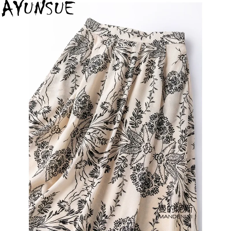 AYUNSUE Silk Double Crepe Women's Skirts Vacation Style Printed Summer Dresses Elastic Waist Swing Skirt Woman Clothes Юбка
AYUNSUE Silk Double Crepe Women's Skirts Vacation Style Printed Summer Dresses Elastic Waist Swing Skirt Woman Clothes Юбка