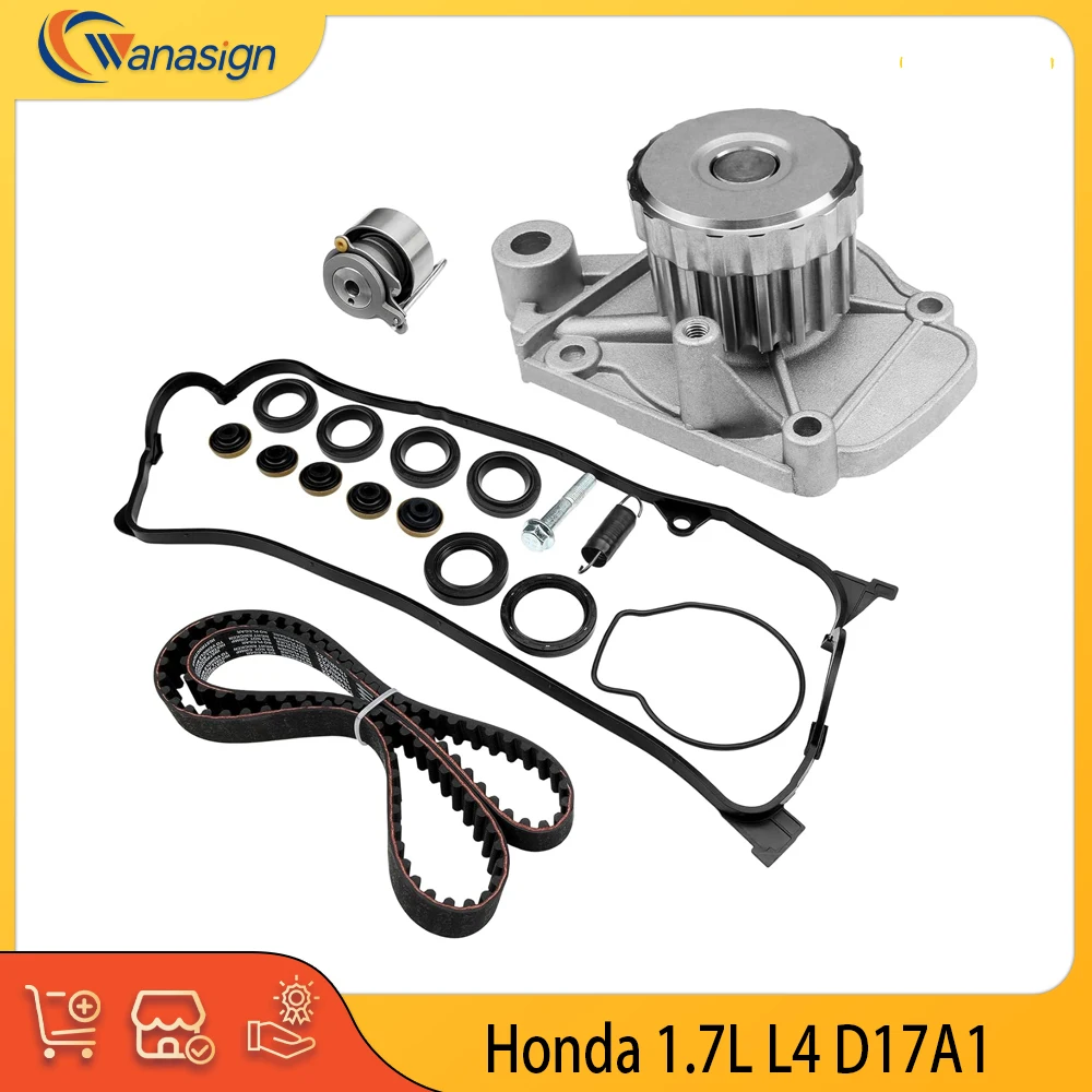 Engine Timing Belt Kit Water Pump & Valve cover gasket Fit 1.7 L L4 GAS SOHC For Honda Civic DX EX HX GX LX 1.7L D17A1 01-05
Engine Timing Belt Kit Water Pump & Valve cover gasket Fit 1.7 L L4 GAS SOHC For Honda Civic DX EX HX GX LX 1.7L D17A1 01-05