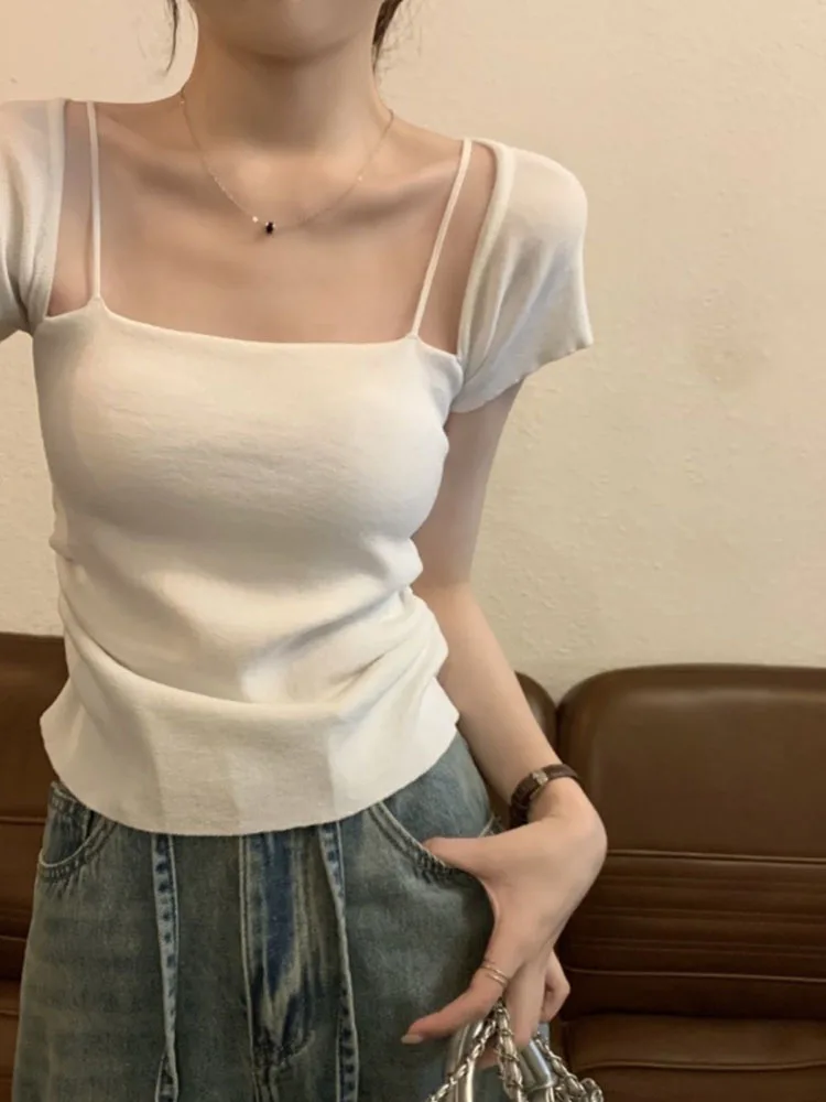 Summer Fashion Slim Women Square Collar Knitted T-shirts Short Sleeve Female Skinny Pullovers Tees Ladies Solid Tops
Summer Fashion Slim Women Square Collar Knitted T-shirts Short Sleeve Female Skinny Pullovers Tees Ladies Solid Tops