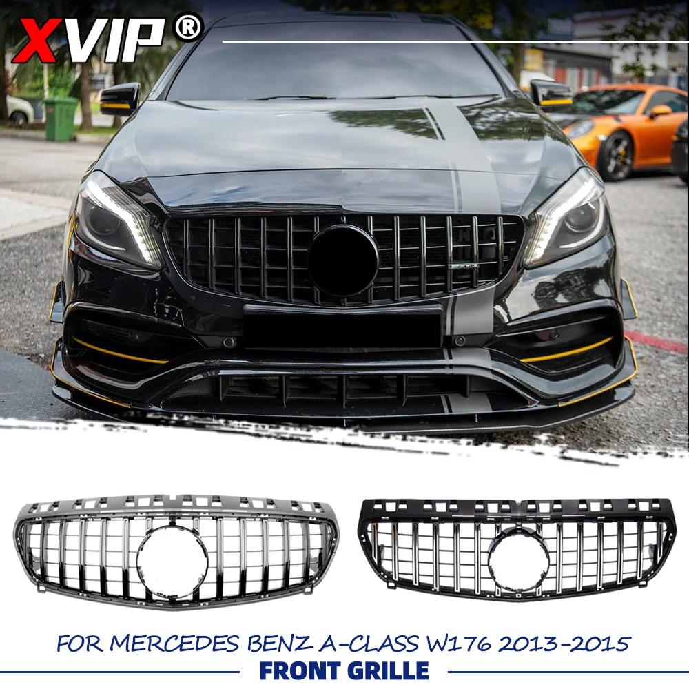 XVIP Glossy Black GTR Style Upper Grille Chrome Silver Racing Grille For Mercedes Benz A-Class W176 2013-2015 A180 A200 A250 A45
XVIP Glossy Black GTR Style Upper Grille Chrome Silver Racing Grille For Mercedes Benz A-Class W176 2013-2015 A180 A200 A250 A45