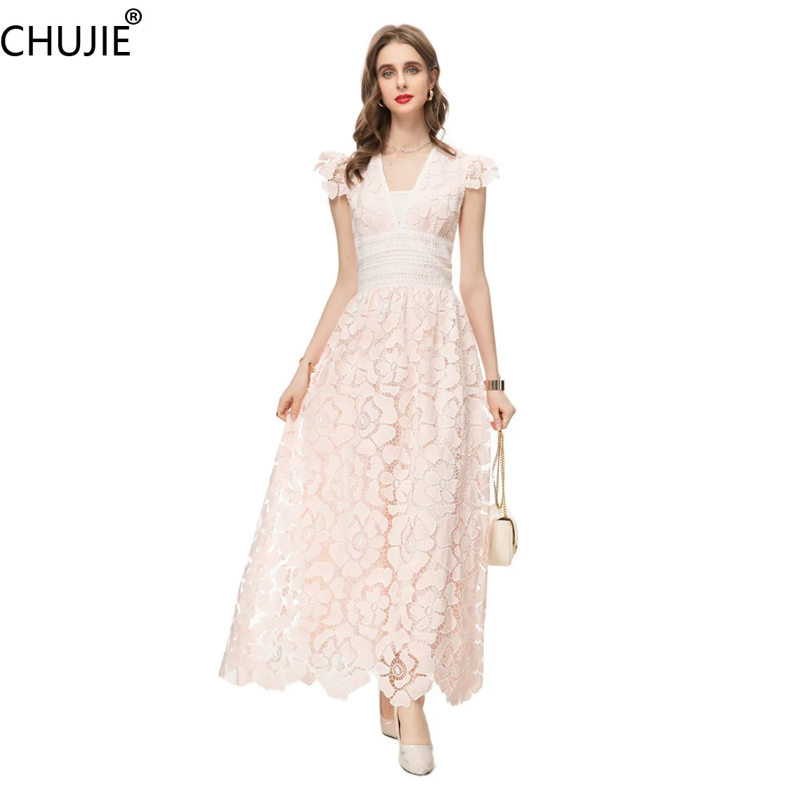 CHUJIE Women's Dress Fashion Sexy Elegant Style Flying Sleeves Lace Printed Waist Collection Casual Long Dress 2025 Spring New
CHUJIE Women's Dress Fashion Sexy Elegant Style Flying Sleeves Lace Printed Waist Collection Casual Long Dress 2025 Spring New