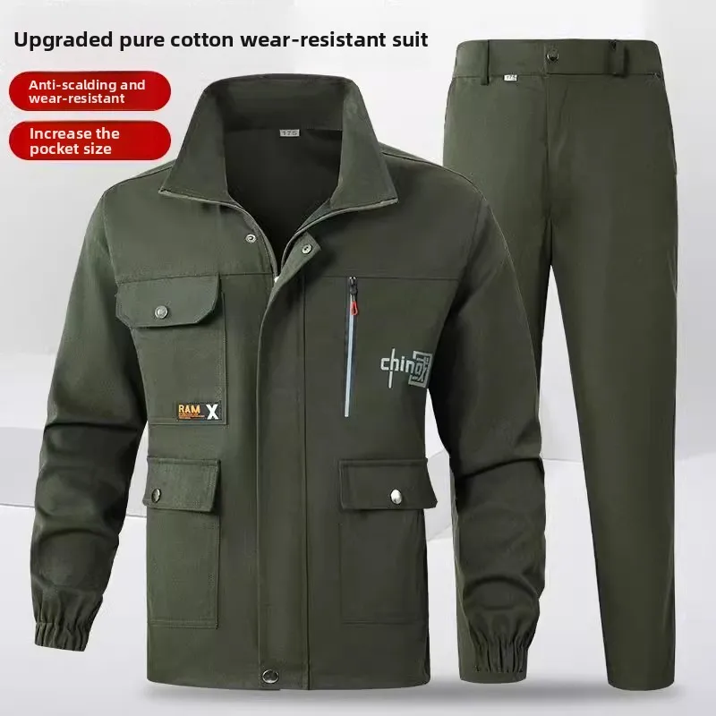 Утолщенный комплект спецодежды из чистого хлопка для сварки и авторемонта, мужской, весенне-осенний, с защитой от жары и ожогов
Утолщенный комплект спецодежды из чистого хлопка для сварки и авторемонта, мужской, весенне-осенний, с защитой от жары и ожогов