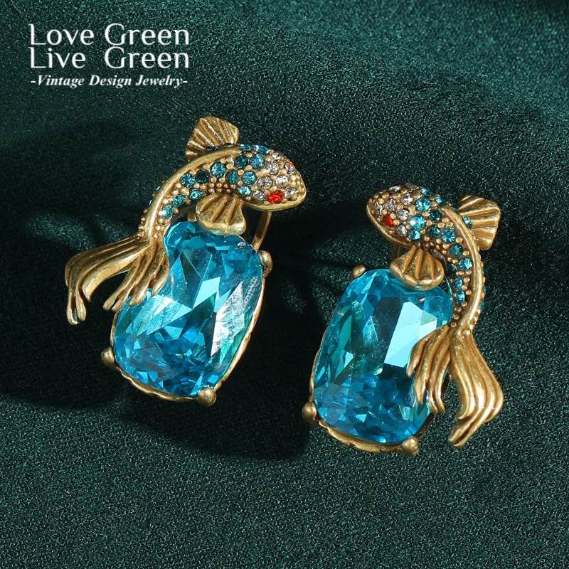 Vintage Sea Blue Crystal Stud Earring Fish Gold Color Rhinestone Luxury Jewelry Designer Trendy 2025 Unique Thanksgiving Wedding
Vintage Sea Blue Crystal Stud Earring Fish Gold Color Rhinestone Luxury Jewelry Designer Trendy 2025 Unique Thanksgiving Wedding