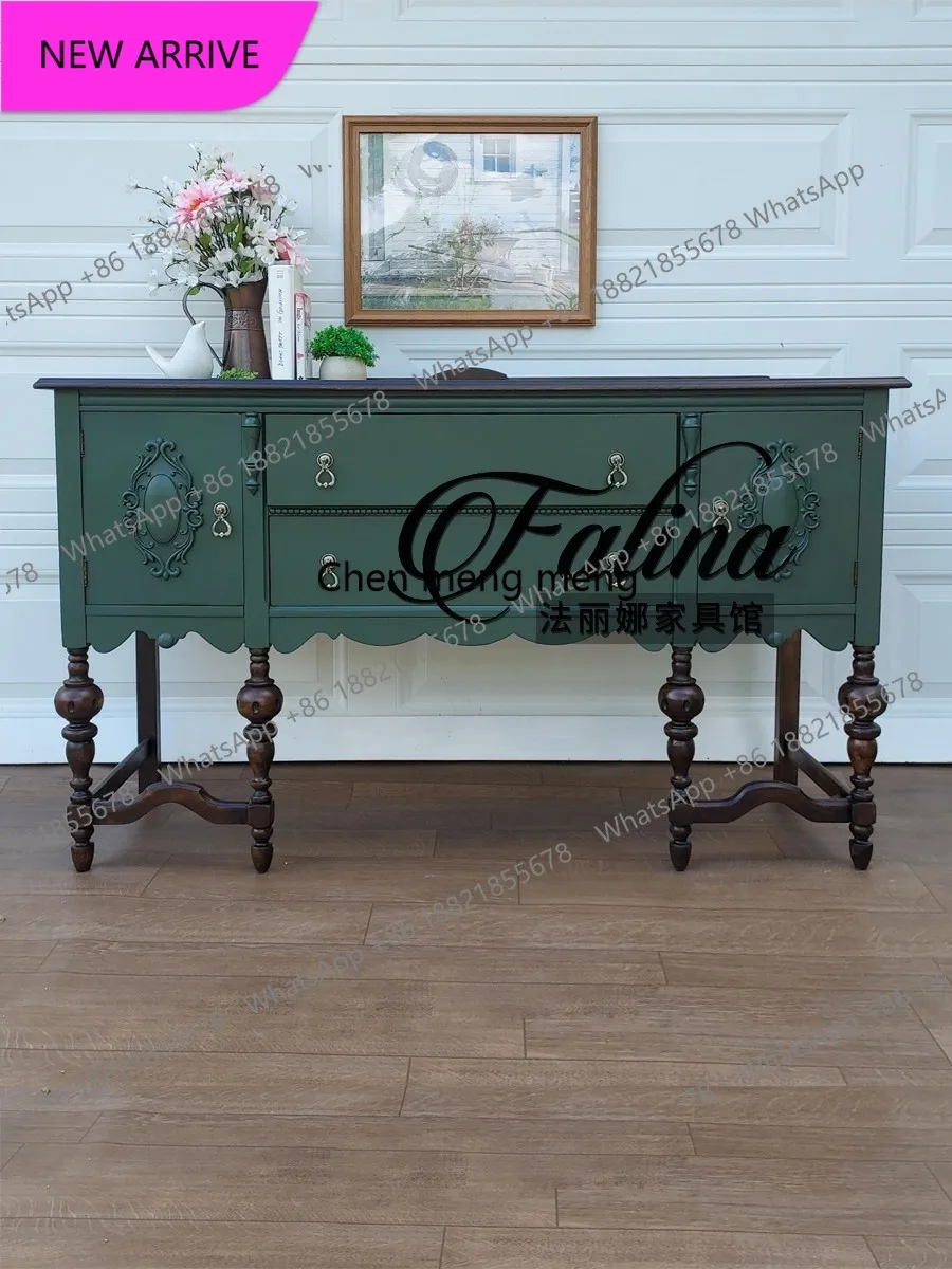 M183 French vintage solid wood entrance cabinet, American carved decorative cabinet, wall-walled dining side display cabinet
M183 French vintage solid wood entrance cabinet, American carved decorative cabinet, wall-walled dining side display cabinet