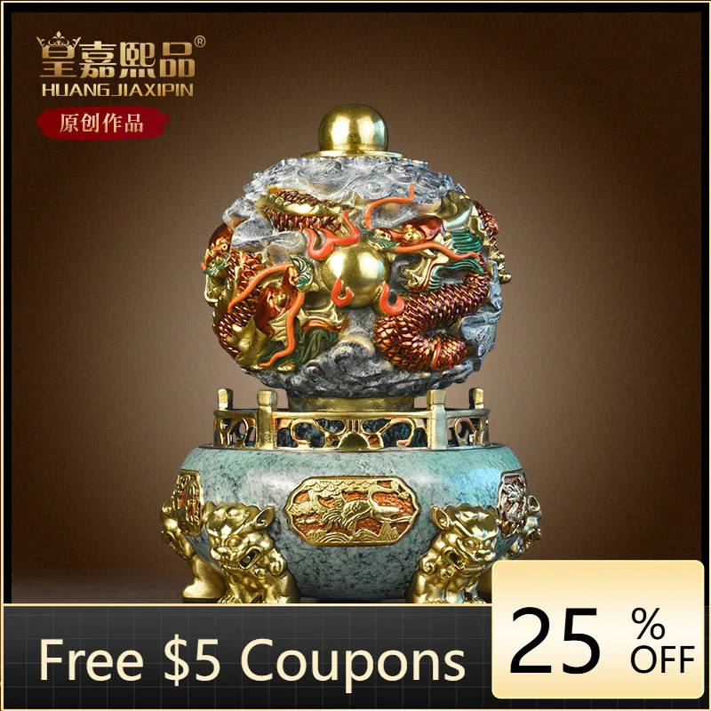 LYY All-Copper Nine Turns of the Universe Furnace Dragon Pattern Tripod Ornament Treasure Basin New Chinese Style Decoration
LYY All-Copper Nine Turns of the Universe Furnace Dragon Pattern Tripod Ornament Treasure Basin New Chinese Style Decoration