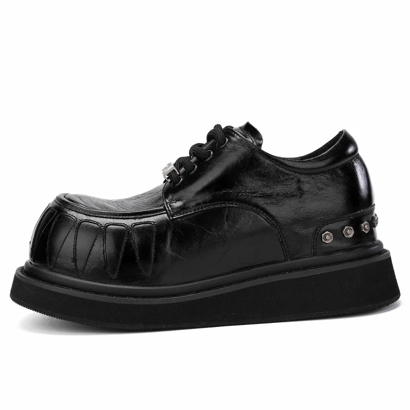 Horse Leather Derby Shoes for Men's Rivet Decorative Board Shoes Man Europe/American Casual Thick Soled Height Increasing Shoes
Horse Leather Derby Shoes for Men's Rivet Decorative Board Shoes Man Europe/American Casual Thick Soled Height Increasing Shoes