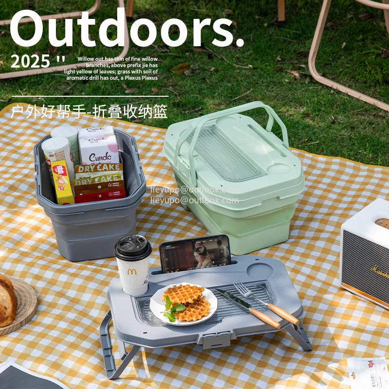 Foldable Picnic Basket 2-in-1 with Table Cover, Large Capacity Portable Storage Bucket for Outdoor Camping Beach Travel
Foldable Picnic Basket 2-in-1 with Table Cover, Large Capacity Portable Storage Bucket for Outdoor Camping Beach Travel