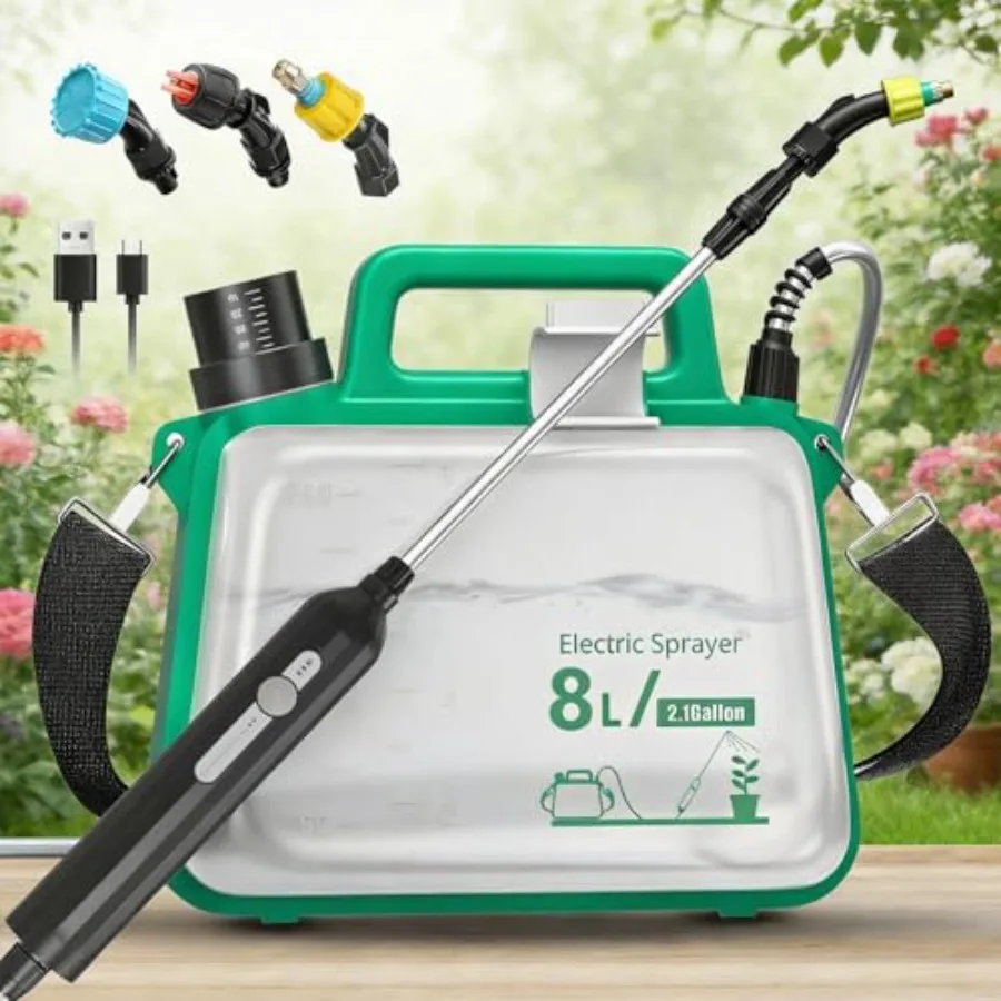 2026 Upgrade Battery Powered Garden Sprayer 2 Gallon Electric Sprayer with USB Rechargeable Handle 3 Mist Nozzles Retractable W
2026 Upgrade Battery Powered Garden Sprayer 2 Gallon Electric Sprayer with USB Rechargeable Handle 3 Mist Nozzles Retractable W