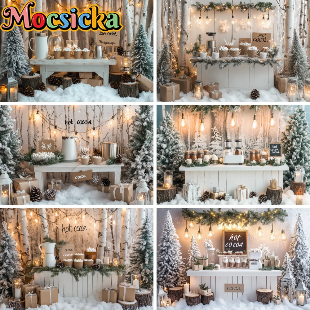 Mocsicka Christmas Hot Cocoa Backdrop Photography Snowy Winter Xmas Tree Forest Night Background Kid Family Holiday Photo Shoot
Mocsicka Christmas Hot Cocoa Backdrop Photography Snowy Winter Xmas Tree Forest Night Background Kid Family Holiday Photo Shoot