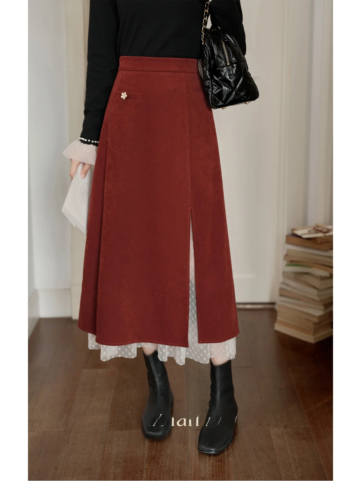 Handwritten Love Letter f Skirt in Currant Red High Waist Slimming Women's Faion mid Length A-Line Skirt by Lu Xiang Nan
Handwritten Love Letter f Skirt in Currant Red High Waist Slimming Women's Faion mid Length A-Line Skirt by Lu Xiang Nan