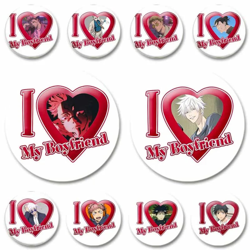 I Love My Boyfriend Anime Figure Badges Cartoon Satoru Gojo Ryomen Lapel Pin Round Brooches on Bag Jewelry Gift for Kids Friends
I Love My Boyfriend Anime Figure Badges Cartoon Satoru Gojo Ryomen Lapel Pin Round Brooches on Bag Jewelry Gift for Kids Friends