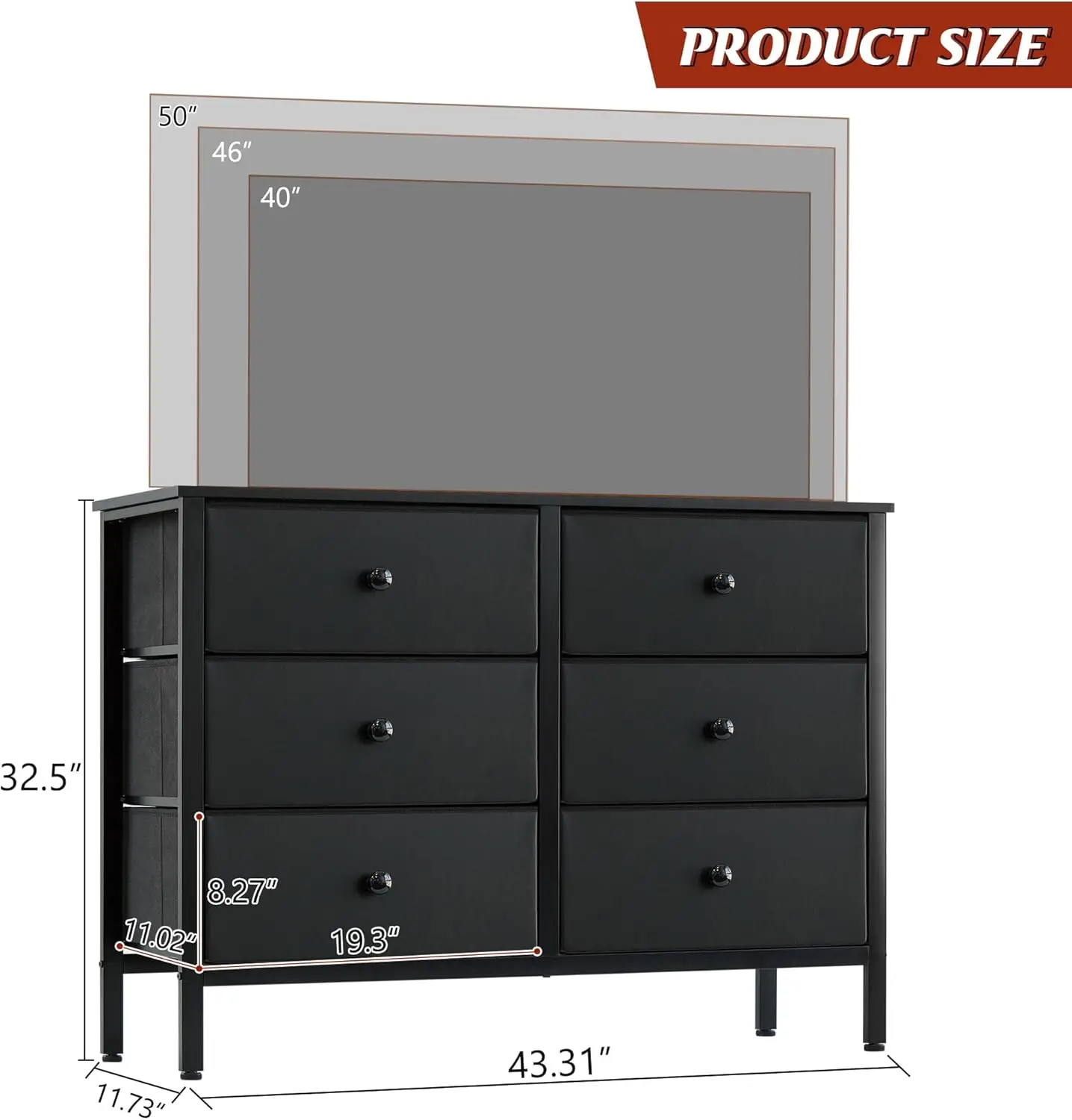 Lyncohome Black Dresser For Bedroom, 6 Drawer Wooden Dresse, Small Dresser For Bedroom And 50"" Tv, Entertainment Center With
Lyncohome Black Dresser For Bedroom, 6 Drawer Wooden Dresse, Small Dresser For Bedroom And 50"" Tv, Entertainment Center With