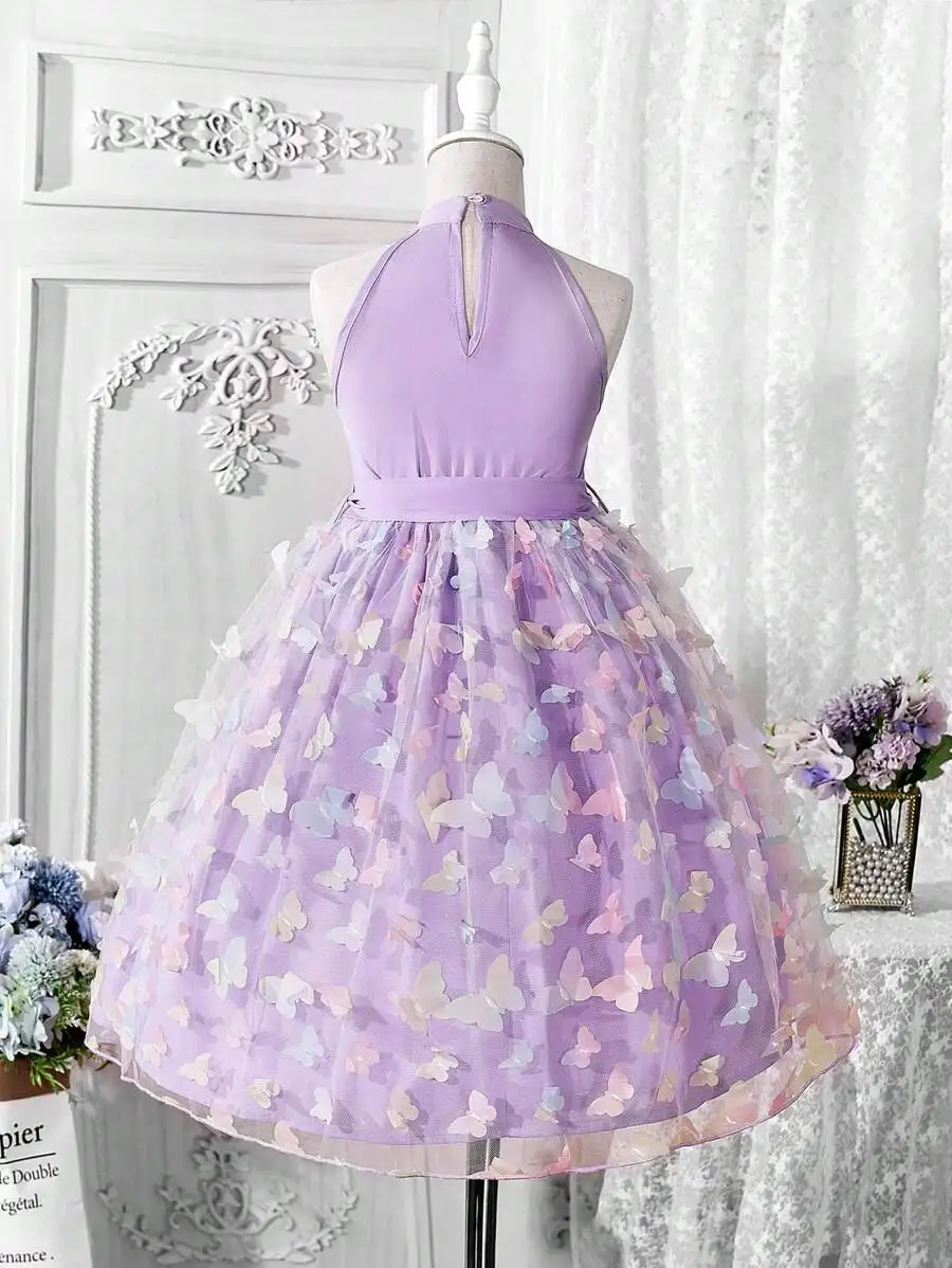 Purple Butterfly Applique Mesh Halter Dress A-Line Mini
Purple Butterfly Applique Mesh Halter Dress A-Line Mini