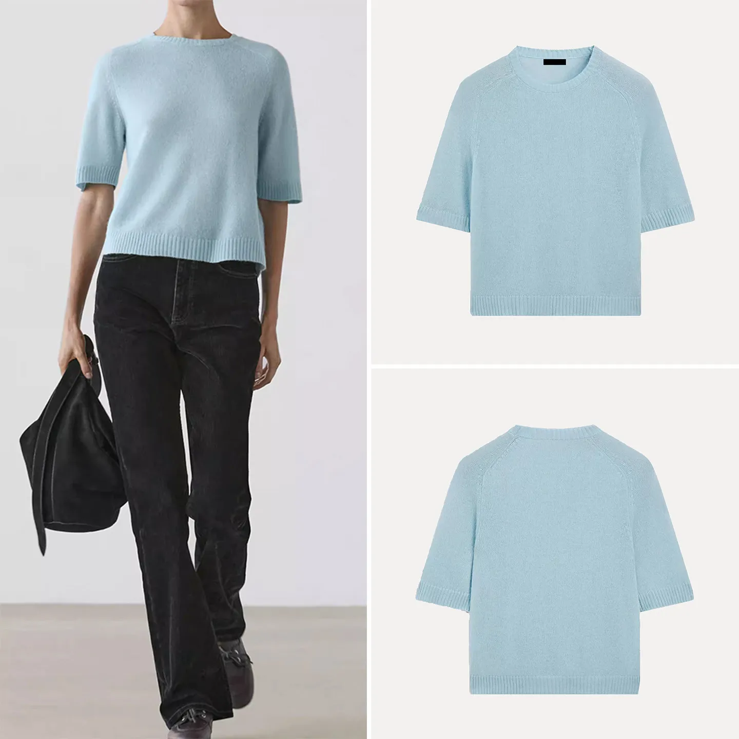 Women's Gentle Blue round Neck Short Sleeve Knitted Shirt Commute Style Casual Fashion Spring New Arrival ZADATA Brand
Women's Gentle Blue round Neck Short Sleeve Knitted Shirt Commute Style Casual Fashion Spring New Arrival ZADATA Brand