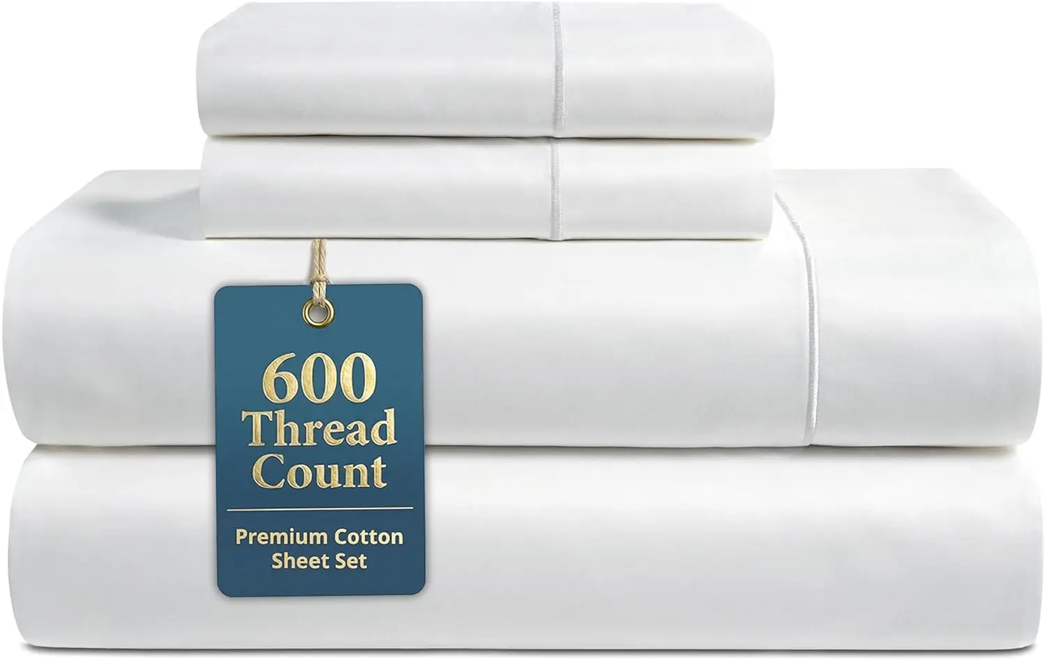 600TC Queen Cotton Sheet Set - Hotel Luxury Sateen, Deep Pocket, Machine Washable - White
600TC Queen Cotton Sheet Set - Hotel Luxury Sateen, Deep Pocket, Machine Washable - White