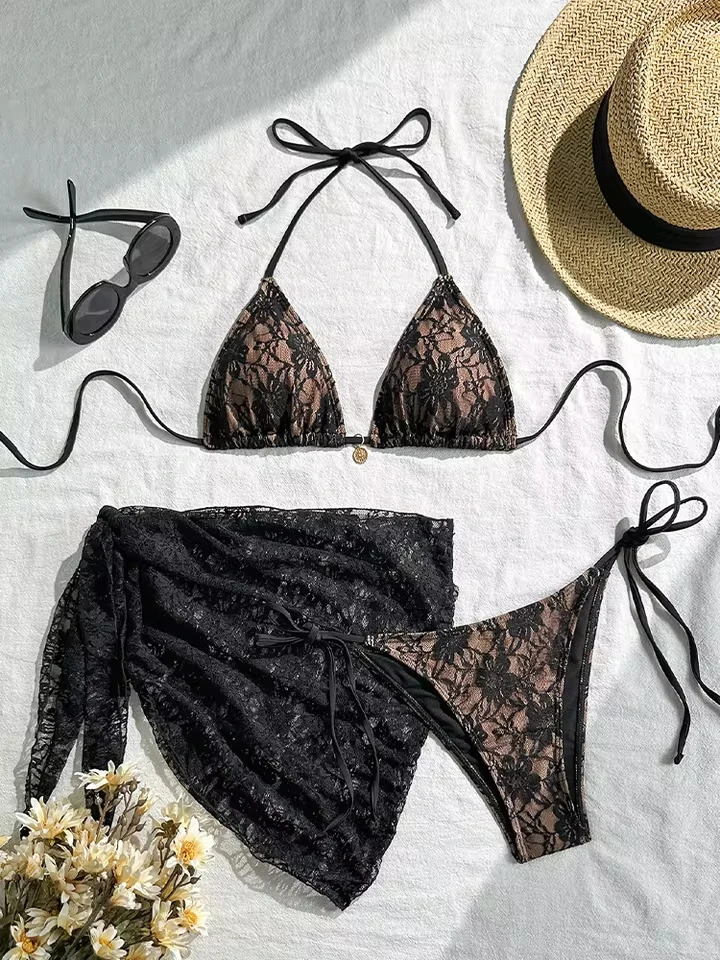 Vzvn Women 3 Piece Swimwear Beach Swimming Wear Bathing Suits Brazilian Bikini Set Lace Sexy Laced Up Bikinis Female Swimsuits
Vzvn Women 3 Piece Swimwear Beach Swimming Wear Bathing Suits Brazilian Bikini Set Lace Sexy Laced Up Bikinis Female Swimsuits