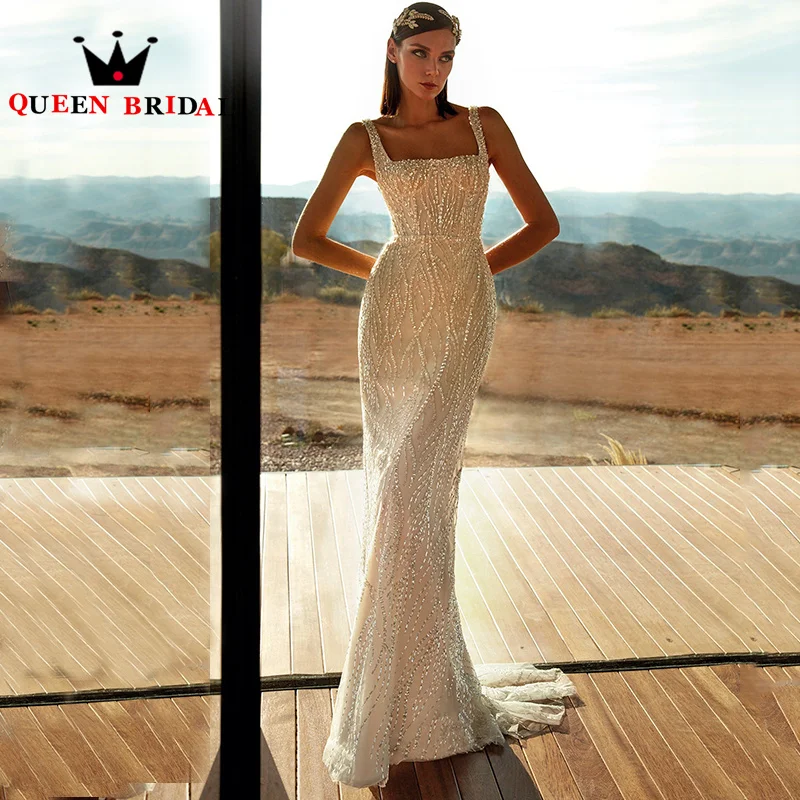 Exquisite Sequined Lace Wedding Dresses Sexy Mermaid Square Collar Sleeveless Backless Bridal Gown Robe De Mariée Custom Y44H
Exquisite Sequined Lace Wedding Dresses Sexy Mermaid Square Collar Sleeveless Backless Bridal Gown Robe De Mariée Custom Y44H