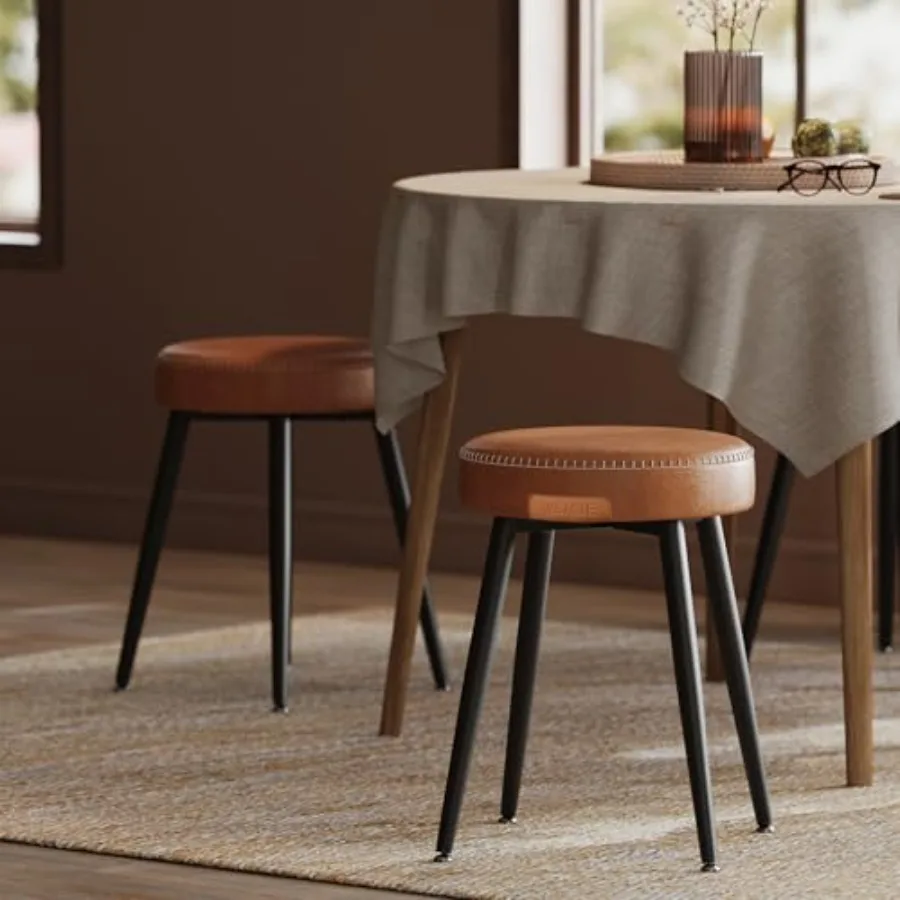 EKHO Collection - Dining Chairs Stools Set of 2 Upholstered Kitchen Chairs Vanity Stools Synthetic Leather with Stitching Mid-C
EKHO Collection - Dining Chairs Stools Set of 2 Upholstered Kitchen Chairs Vanity Stools Synthetic Leather with Stitching Mid-C