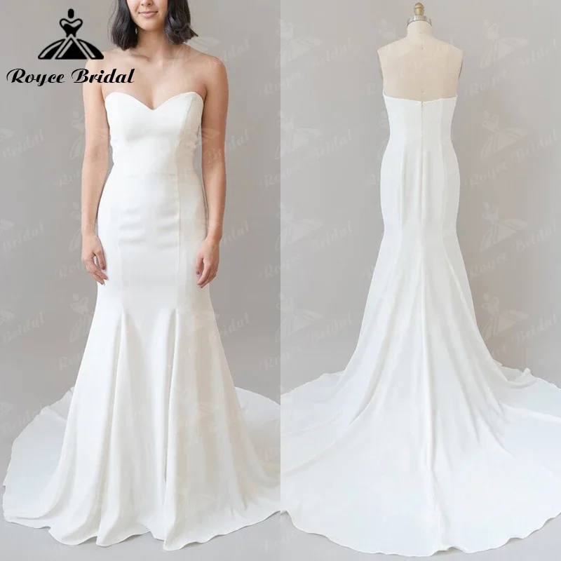 Roycebridal Simple Satin Sweetheart Neck Mermaid Wedding Dress Sweep Train 2025 Evening Dresses Customized Hochzeitskleid
Roycebridal Simple Satin Sweetheart Neck Mermaid Wedding Dress Sweep Train 2025 Evening Dresses Customized Hochzeitskleid