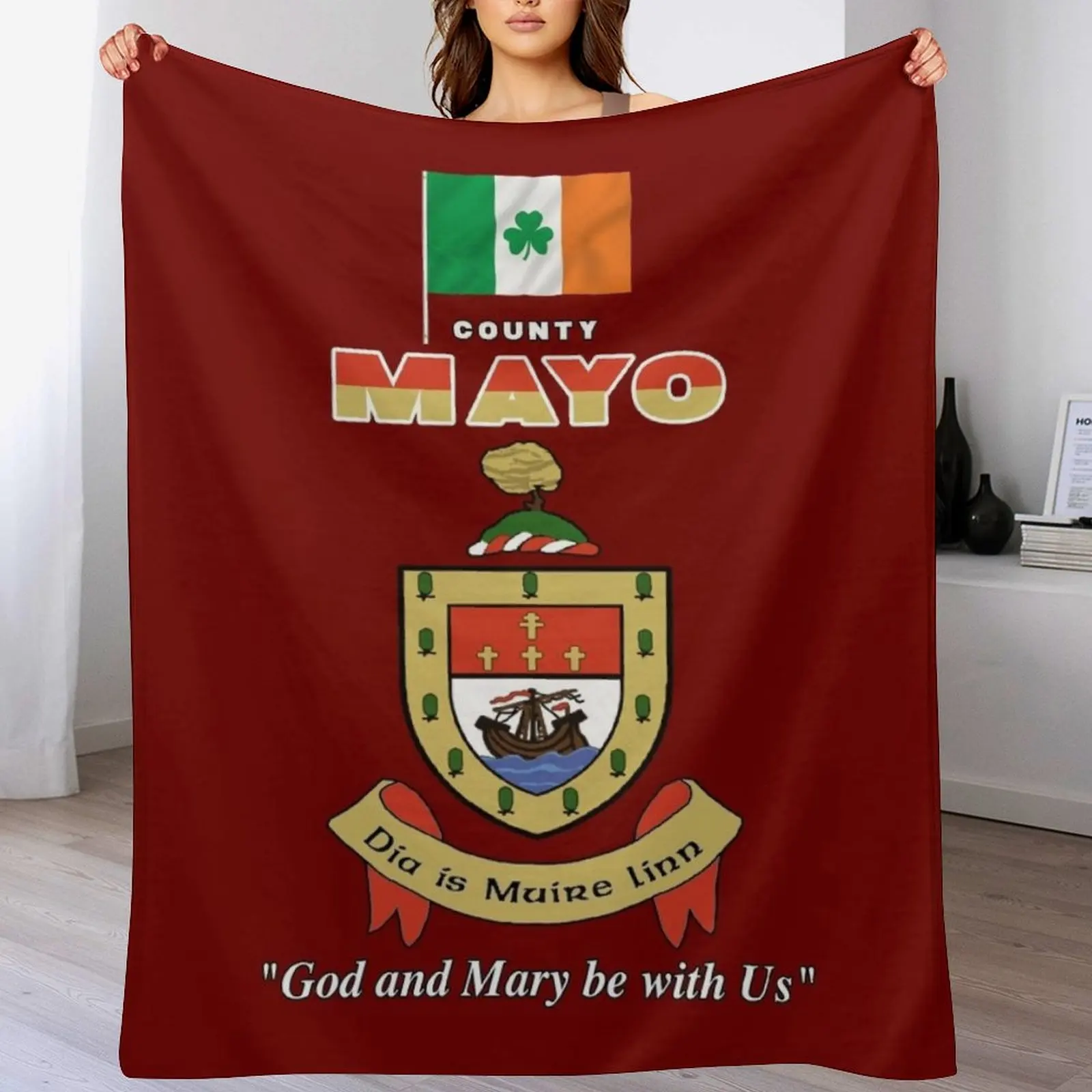 COUNTY MAYO IRELAND - OFFICIAL CREST Throw Blanket Lightweight Warm Blanket for Travel Camping
COUNTY MAYO IRELAND - OFFICIAL CREST Throw Blanket Lightweight Warm Blanket for Travel Camping