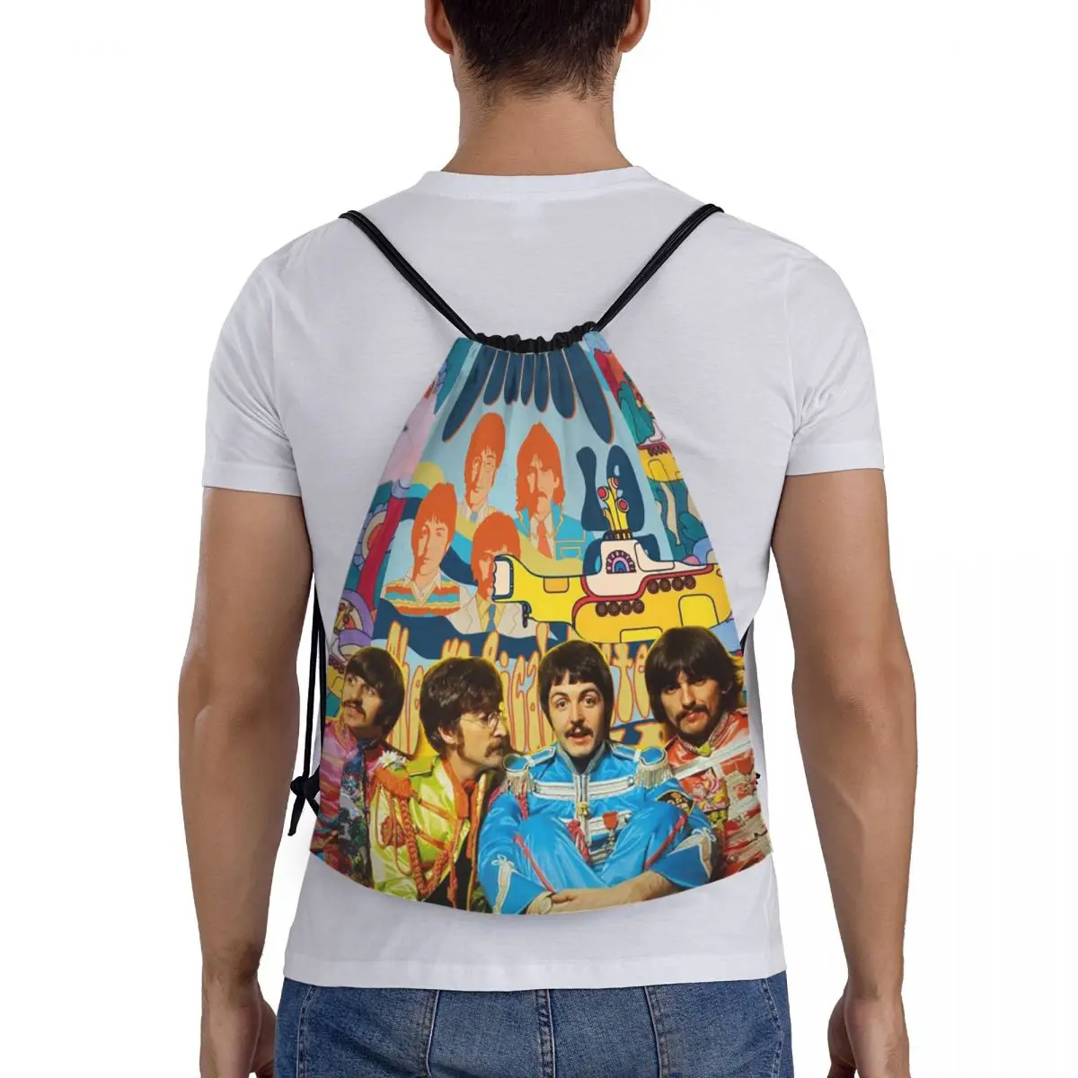 Harajuku The Beatle Memebers Art Рюкзаки Многофункциональные портативные сумки на шнурке Спортивная сумка Сумки для книг для мужчин и женщин Студентов 
Harajuku The Beatle Memebers Art Рюкзаки Многофункциональные портативные сумки на шнурке Спортивная сумка Сумки для книг для мужчин и женщин Студентов