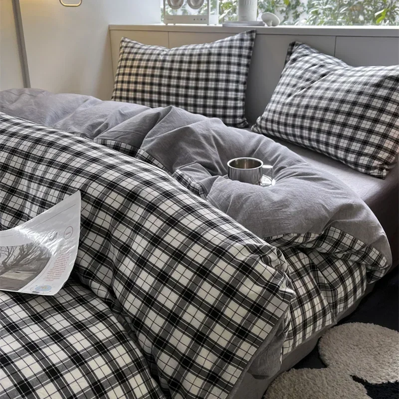 100% Washed Cotton Linen Bedding Set Soft Duvet Cover Bed Sheet Pillowcase Nordic Classic Plaid Comforter Quilt Cover Bed Linen
100% Washed Cotton Linen Bedding Set Soft Duvet Cover Bed Sheet Pillowcase Nordic Classic Plaid Comforter Quilt Cover Bed Linen