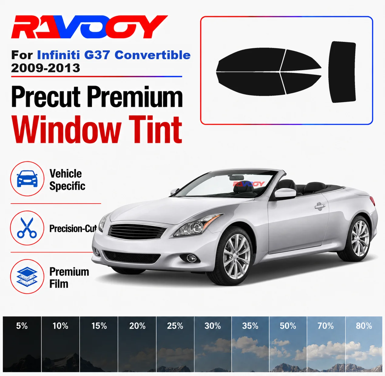 Premium Precut Window Tint Kit Front Rear Windows Rear Windshield For Infiniti G37 Conv 2009-2013 Complete Set Nano Ceramic Film
Premium Precut Window Tint Kit Front Rear Windows Rear Windshield For Infiniti G37 Conv 2009-2013 Complete Set Nano Ceramic Film