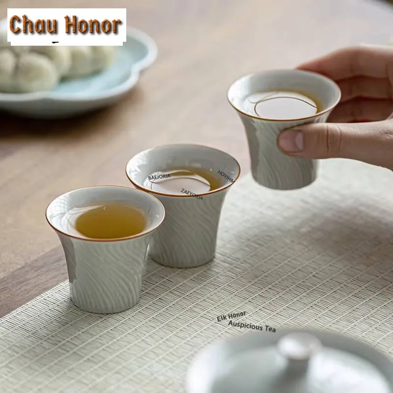 2pc/set Chinese Gold-banded Teacup Retro Whirly Pattern Tea Bowl Meditation Cups Puer Personal Cup Cha Tea Items Ornaments 50ml
2pc/set Chinese Gold-banded Teacup Retro Whirly Pattern Tea Bowl Meditation Cups Puer Personal Cup Cha Tea Items Ornaments 50ml