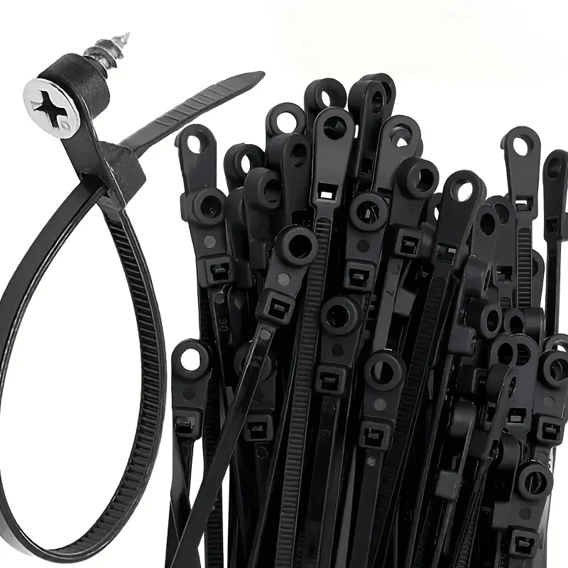 100PCS Nylon Screw Hole Cable Ties Reusable Self Locking Cord Ties Straps Fastening Loop for Office Organizer Cable Management
100PCS Nylon Screw Hole Cable Ties Reusable Self Locking Cord Ties Straps Fastening Loop for Office Organizer Cable Management