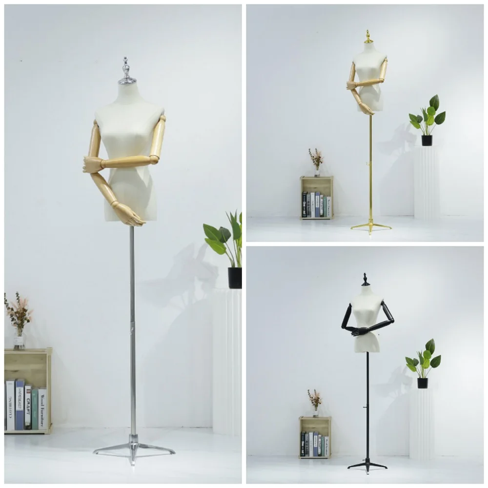 Fabric Cover Female Half Mannequin Body Metal Base for Wedding Display Women Adjustable Rack
Fabric Cover Female Half Mannequin Body Metal Base for Wedding Display Women Adjustable Rack