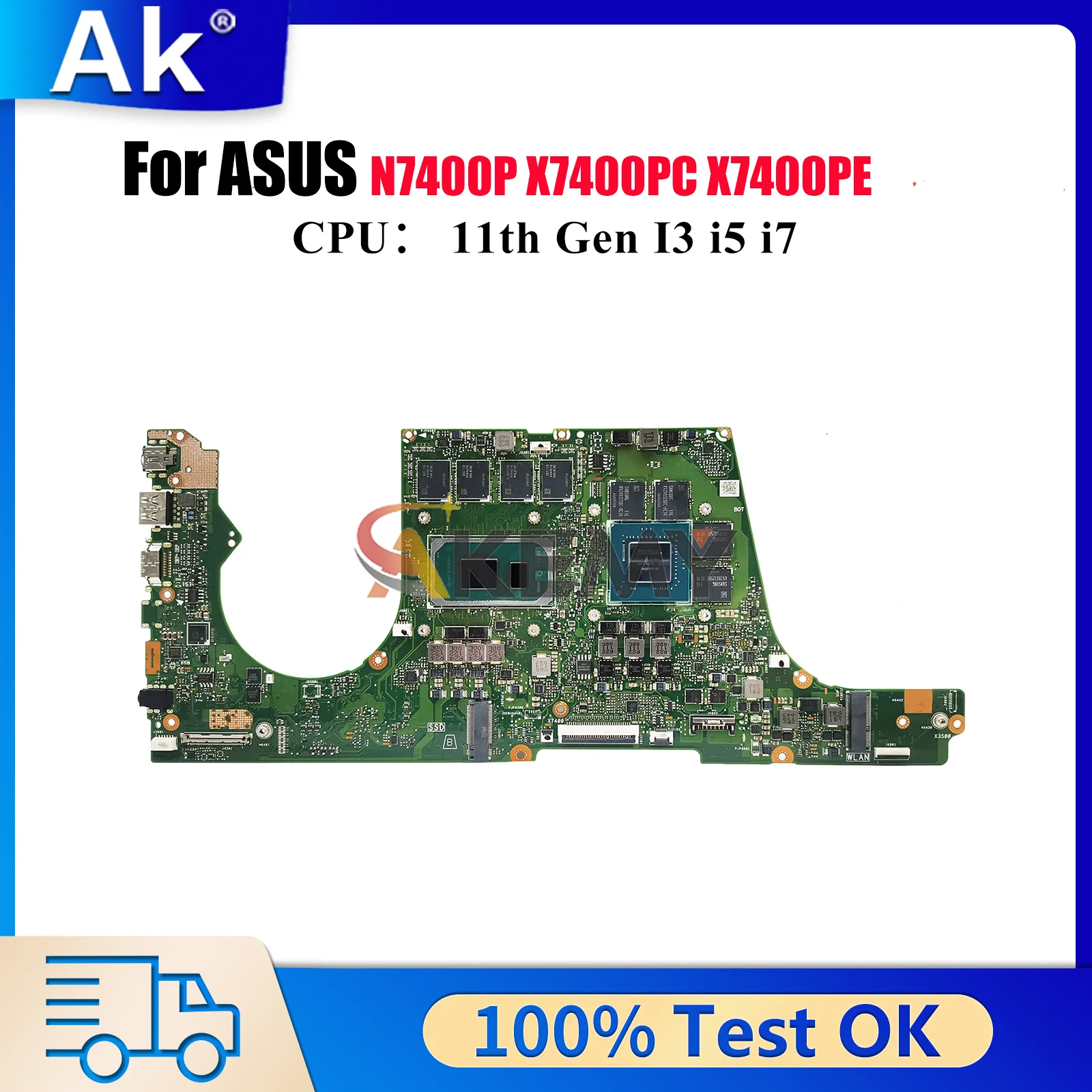 X7400PC Материнская плата для ноутбука ASUS V3500P V3400P X7400PE X7400P K3400P N7400P X7400PC K3500P Материнская плата с 11-го поколения I3 i5 i7 
X7400PC Материнская плата для ноутбука ASUS V3500P V3400P X7400PE X7400P K3400P N7400P X7400PC K3500P Материнская плата с 11-го поколения I3 i5 i7