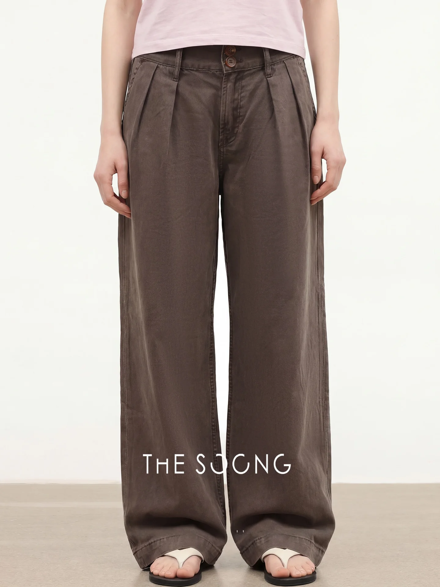 the Soong Women's High Waist Cotton Jeans Wide Leg Double Pleat Deep Grey Casual Straight Tube Pants Spring Season
the Soong Women's High Waist Cotton Jeans Wide Leg Double Pleat Deep Grey Casual Straight Tube Pants Spring Season