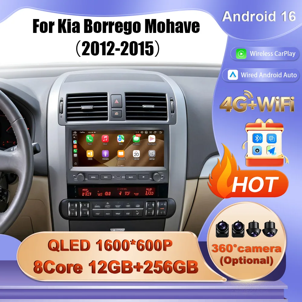 for Kia Borrego Mohave 2012‑2015 9.3" Android 16 Multimedia Head Unit GPS Navi Wireless CarPlay BT DSP QLED IPS HD Touch Screen
for Kia Borrego Mohave 2012‑2015 9.3" Android 16 Multimedia Head Unit GPS Navi Wireless CarPlay BT DSP QLED IPS HD Touch Screen